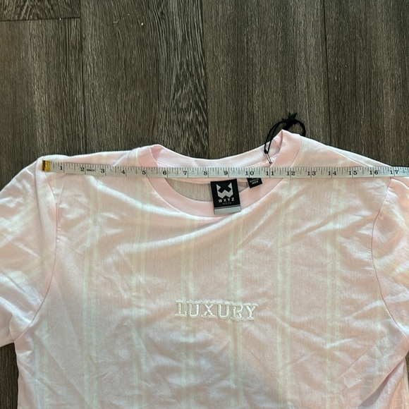 Men’s WXYZ mfg.co light pink vertical striped short sleeve T-Shirt Size … - Picture 6 of 9